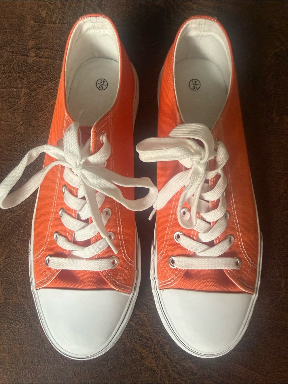 Amazon Orange Low-Top Canvas Sneakers
